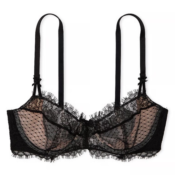 Victoria’s Secret Dream Angels Black Lace Pushup Bra Size 34DD - Picture 1 of 6